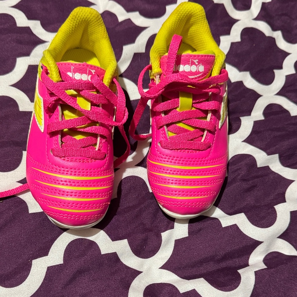 Diadora Kids Sneakers in Pink and Yellow